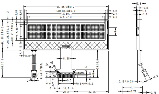 Character 16x2 LCD Display FSTN Positive ST7032 3.3V MCU Interface