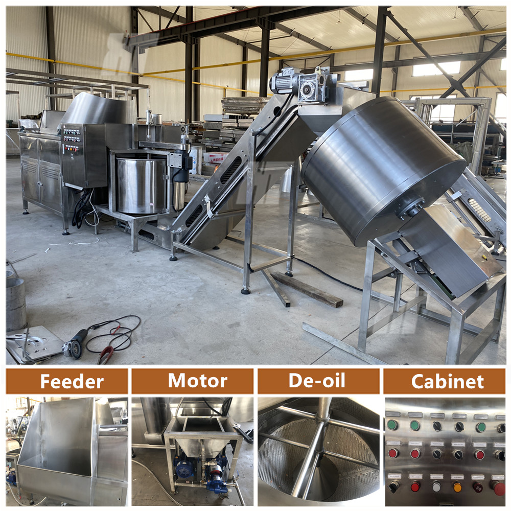 ISO Peanut Frying Machine Chickpea Soybean Auto Frying Machine