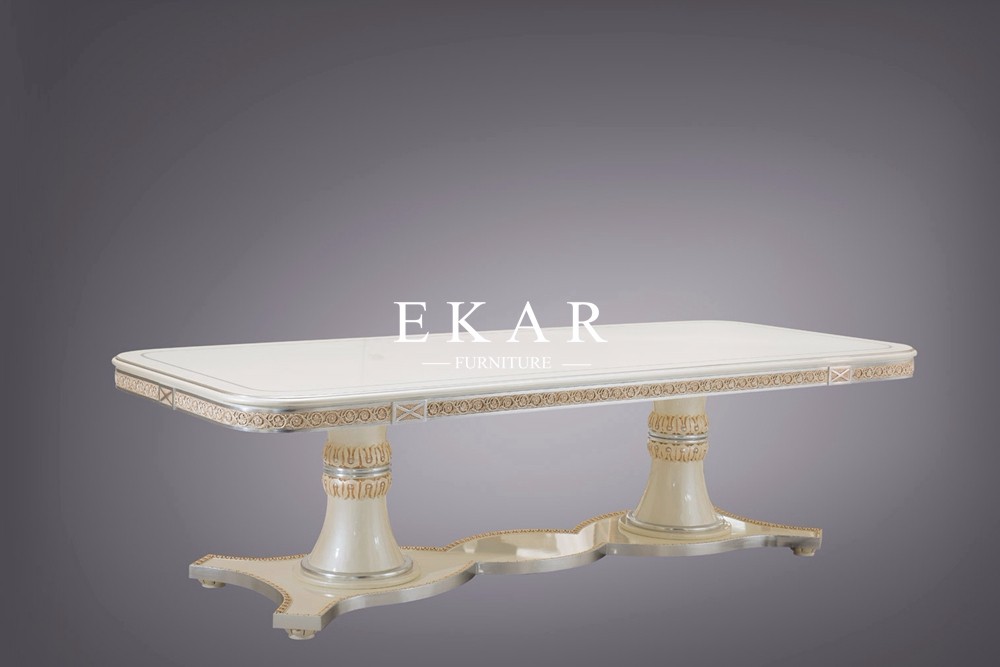 High Quality Artificial Carving Luxury Square Dining Table