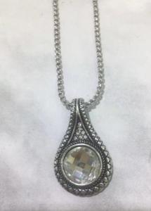 China (N-98) FashionSilver Plated Clear Cubic Zircon Pendant Women Necklace wholesale