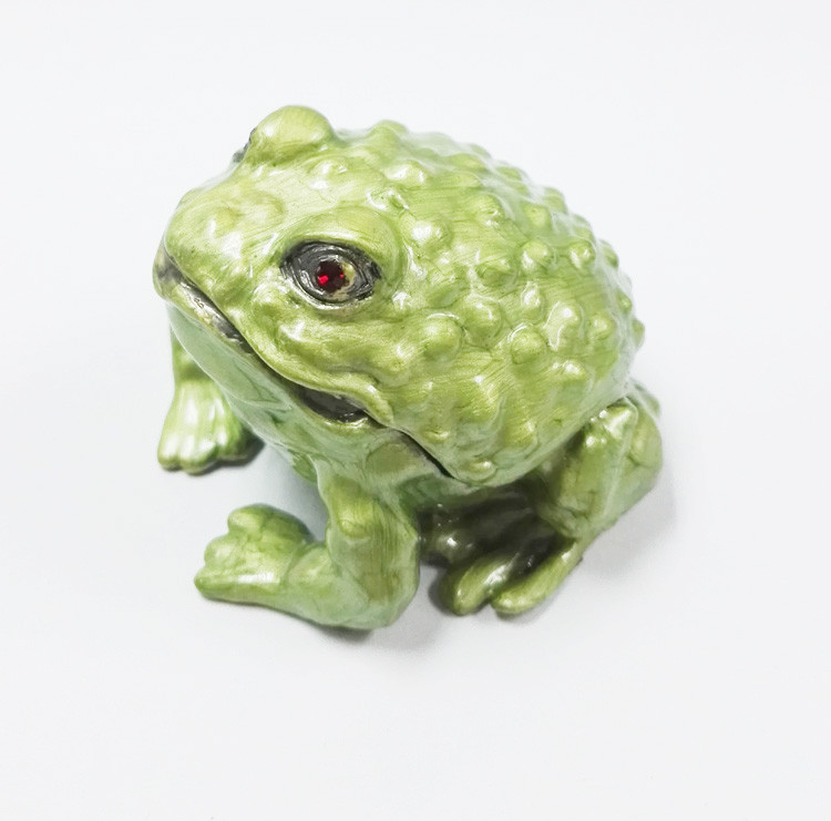Hot sale Frog Enamel trinket box metal pewter Frog Trinket Box