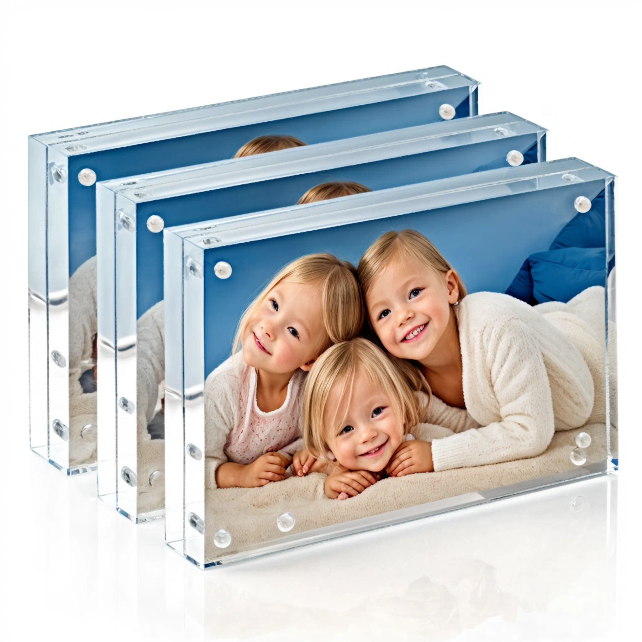 Decoration Floating Acrylic Photo Wall Frames 13'' X 16'' With Metal Standoffs