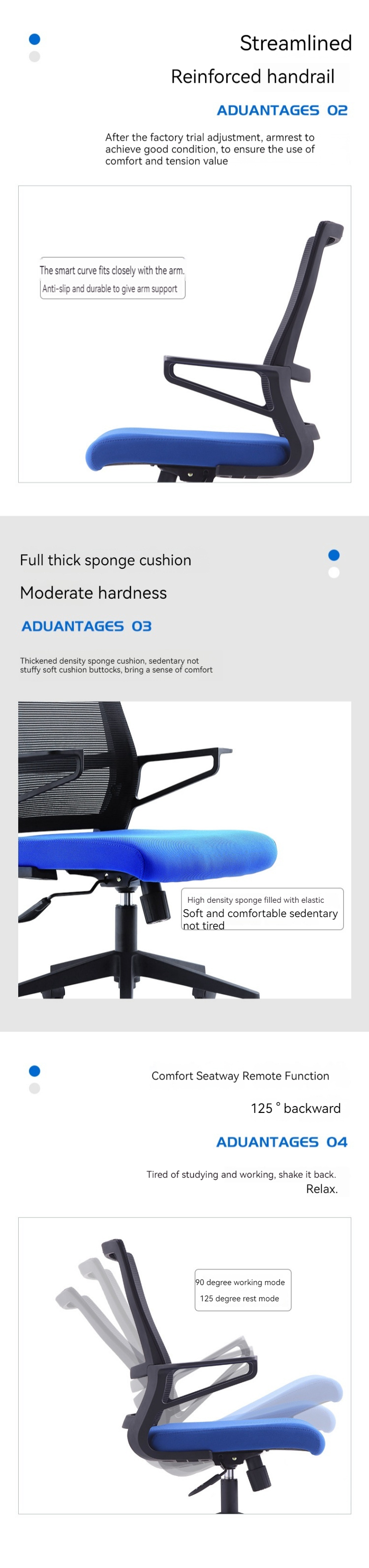 Stylish Computer Chair Bow Back Design for Customization