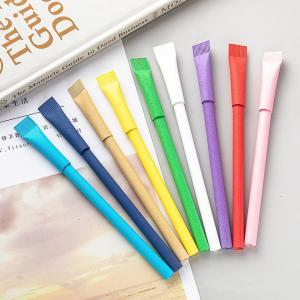 China Colorful Paper Tube Creative Ball Pen Eco Friendly School Office Ball Pen Custom Logo wholesale