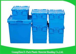 China Nestable Plastic Attached Lid Containers , Industrial Storage Turnover Crate wholesale