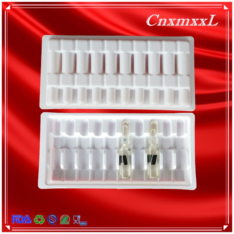 Transparent 0.55mm Thick Plastic Blister Packaging 10ml Vial Holder Tray