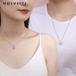 14x16mm 15in Deer Antler Necklace Sterling Silver 3A CZ Antler Pendant Necklace