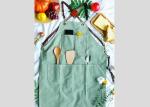 PU Leather Strap Belt Kitchen Cooking Apron , Cotton Canvas Kitchen Apron