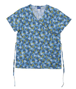 155 GSM Print Short Sleeve Women Rolled Collar Print Medical Uniform Antimicrobi