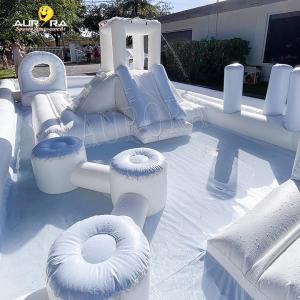 China White Outdoor Inflatable Soft Play Equipment Playground Water Slide Pool For Kids wholesale