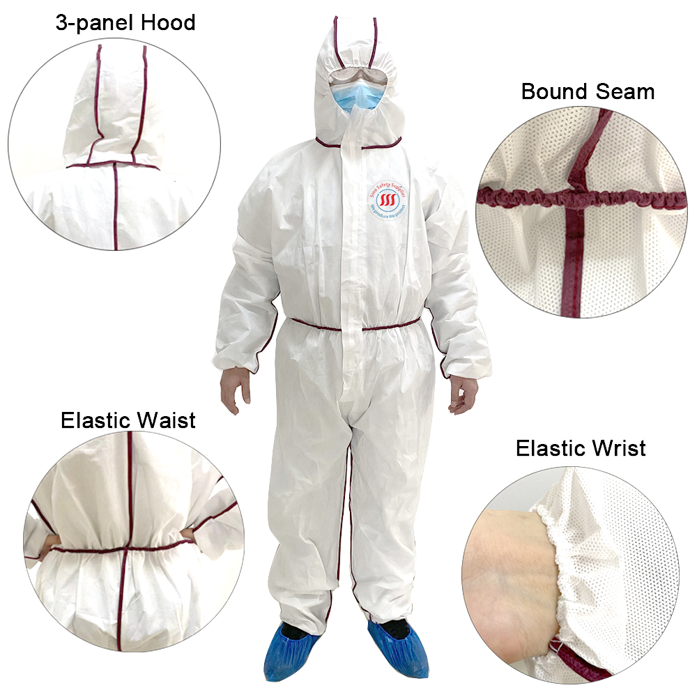 Disposable Sms Bounded Seam Type 5/6 Coverall Asbestos Breathable