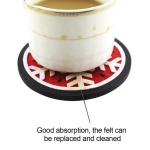 Heat Insulation 10cm Felt Christmas Themed Cup Mat