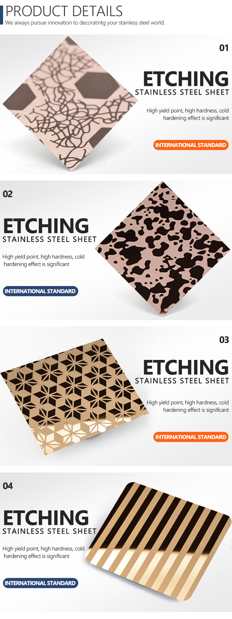 ASTM 201 304 Decorative Stainless Steel Panels 4x8 Stainless Steel Etched Sheet