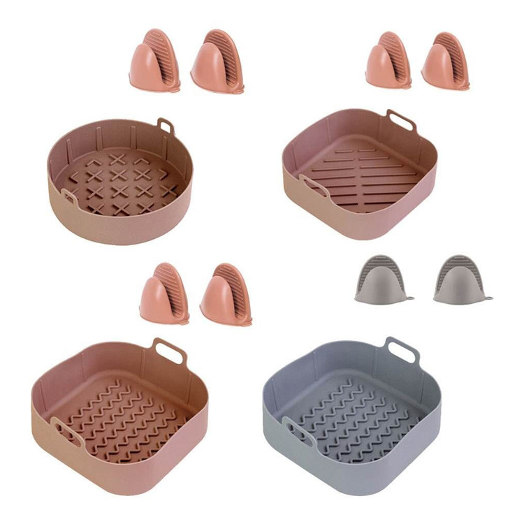 Food Safe Silicone Kitchen Tool Easy Cleaning Air Fryer Pot Liners Reusable Basket
