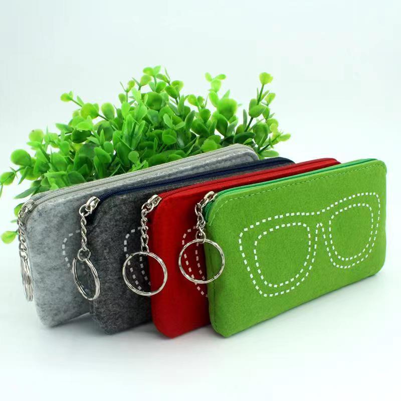 Lightweight Soft Felt Pouch Glasses Case Simple Western Style