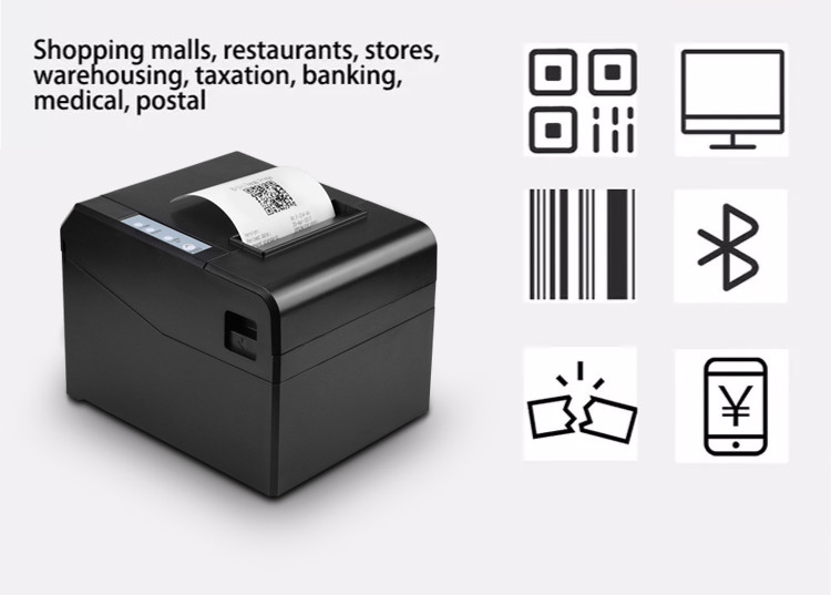 RJ11 Thermal Bluetooth Bill 80mm Receipt Printer USB Lan With Auto Cutter