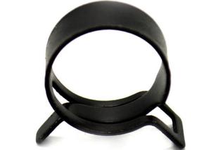 China 25mm Diameter Black Plated Single Ear Stepless Hose Clamps wholesale