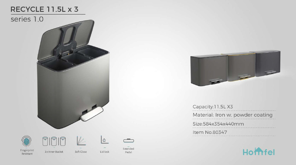 OEM Accepted 18L Rolling Cover Type Stainless Steel Trash Bin For Household Garbage Container