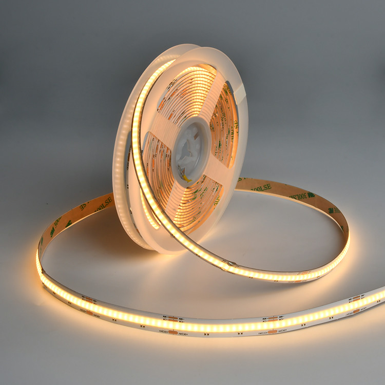 8W/M FCOB CCT 640 LEDs Light Strip High Density Flexible FOB COB 10mm PCB Board With Linear Dimmable