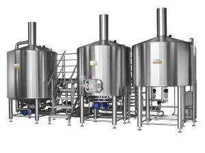 China Electric Brewery 2500L Three Vessel Brewing System For Automatic Beer Fermentation wholesale