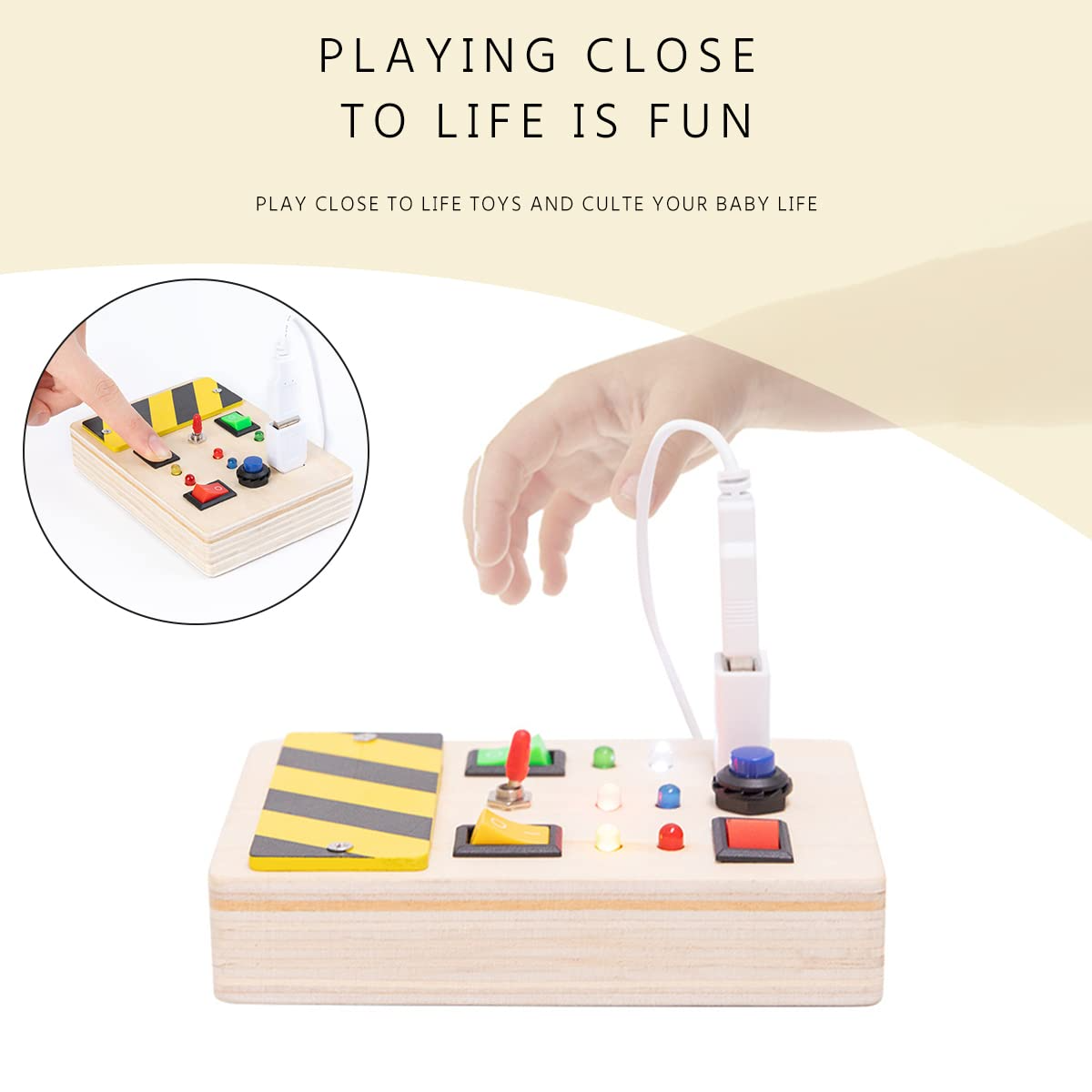 Engaging LED Light Busy Board Ideal for Babies 0-24 Months to Improve Fine Motor Skills