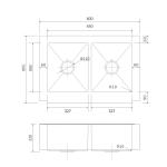 16 Gauge Brushed 31 Inch Undermount Apron Kitchen Sink Double Bowl 80x54