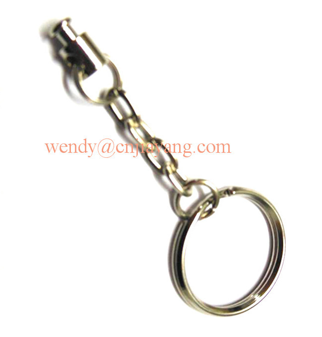 jiayang high quality shiny silver key split ring add snap hook metal chain