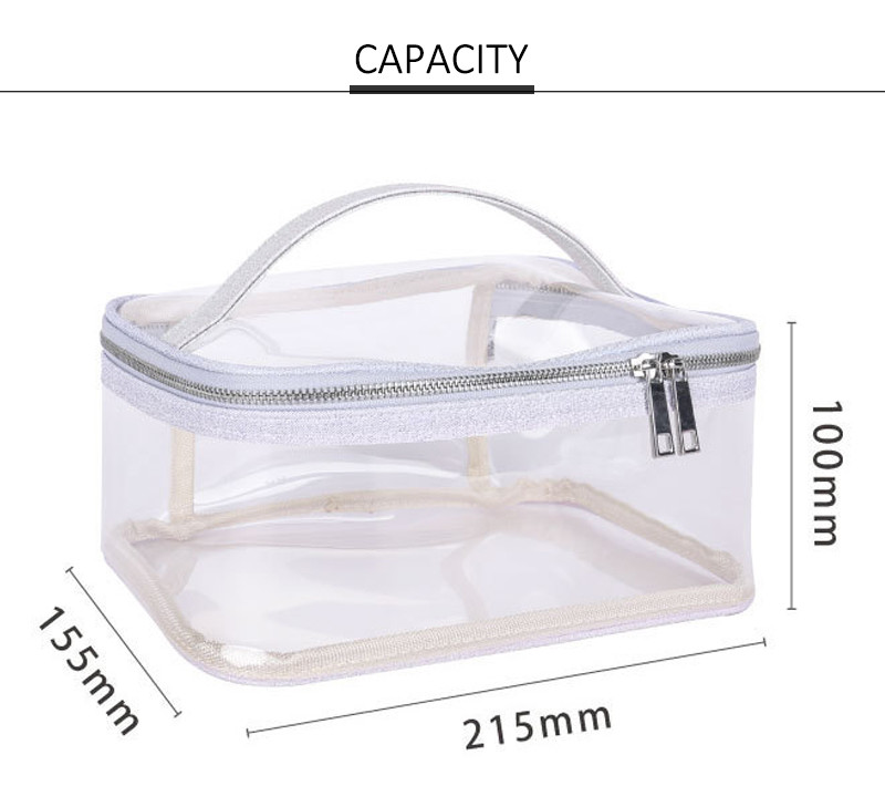 OEM Embroidery Logo Recycle Clear PVC Cosmetic Bag