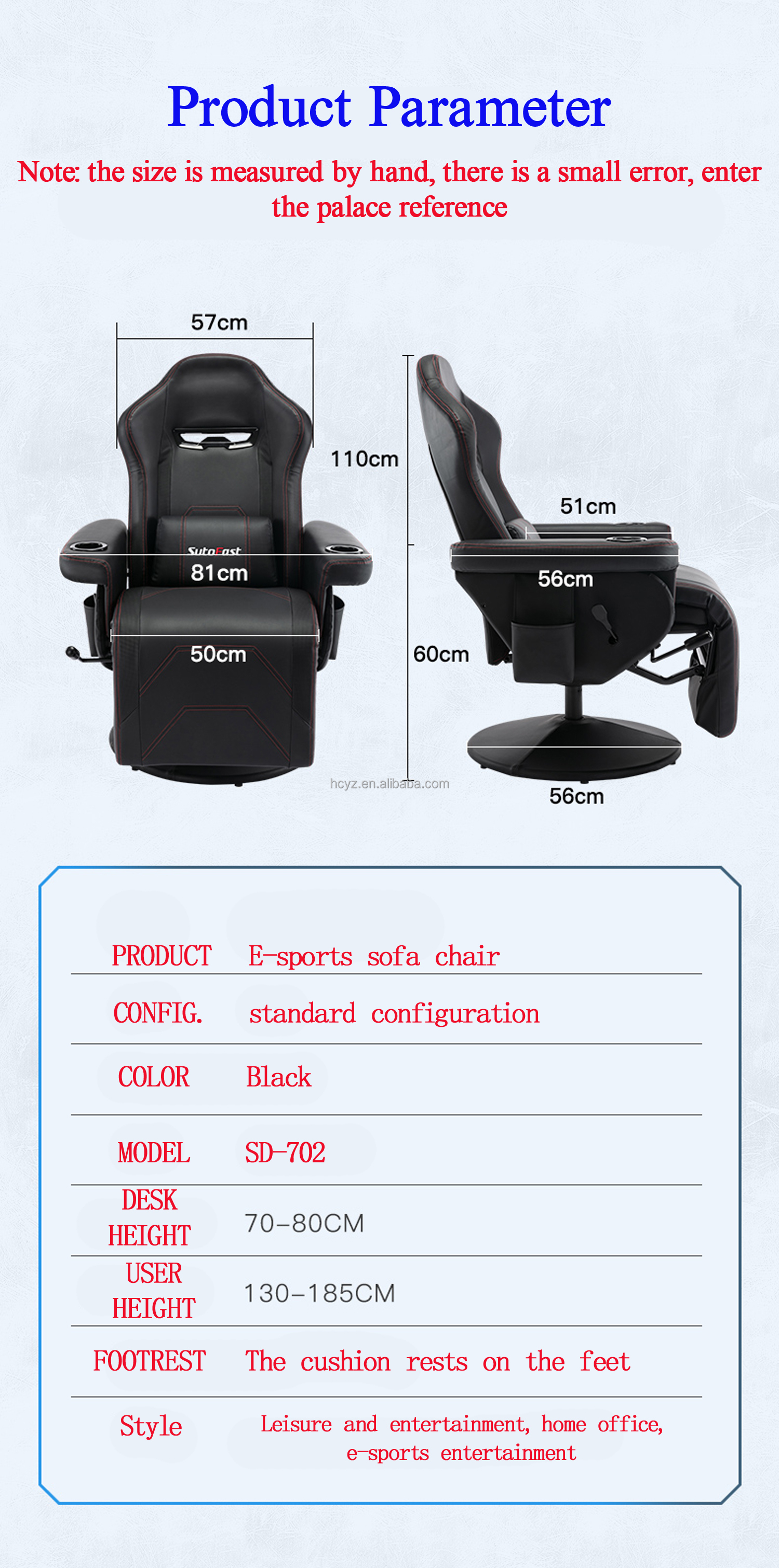 White Racing Style Gaming Chair Executive Office Swivel Seat with Cup Holder and Footrest
