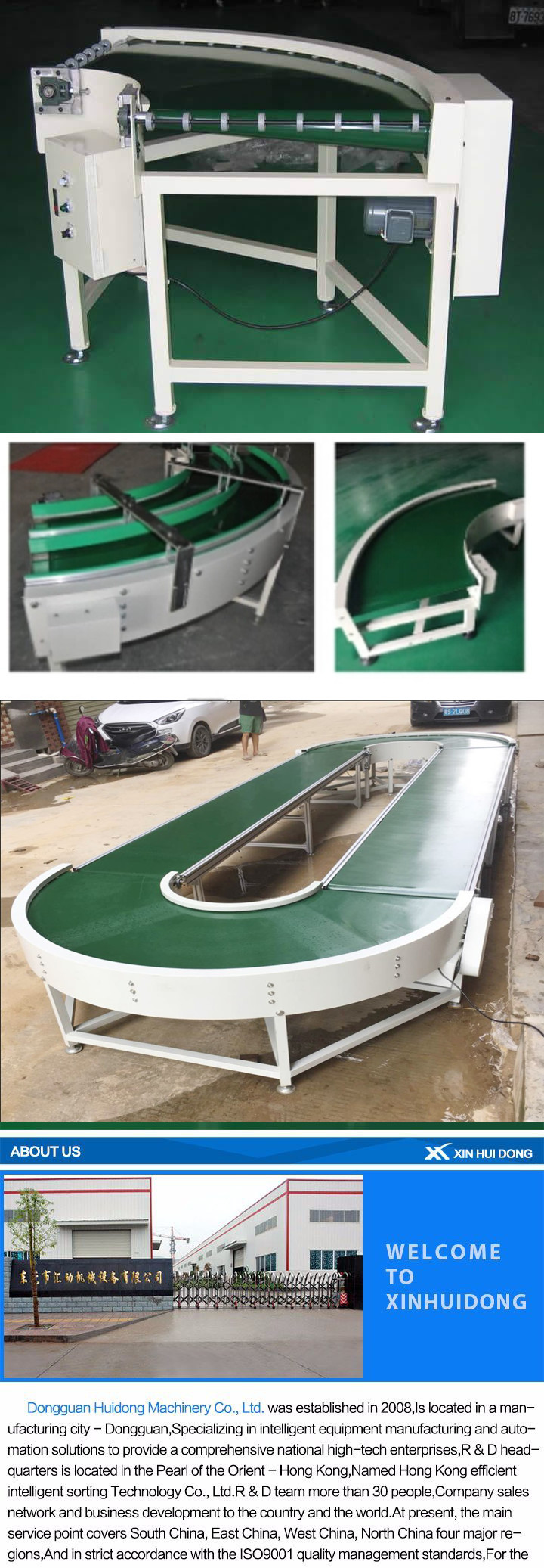 90 Degree Flat Belt Assembly Line Roller Conveyors Strong Load Capacity
