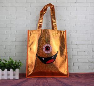 China Printing Waterproof Shopping Gift Clothing Bag,Shine Golden Coating Non Woven Shopping Bag on sale