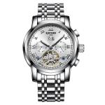 KINYUED stainless steel tourbillion watch mechanical luminous watch men