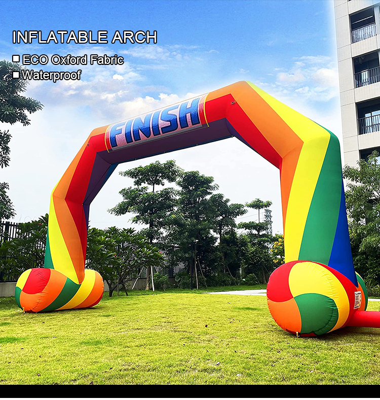 Five Sides Giant Inflatable Rainbow Arch ODM Digital Printing