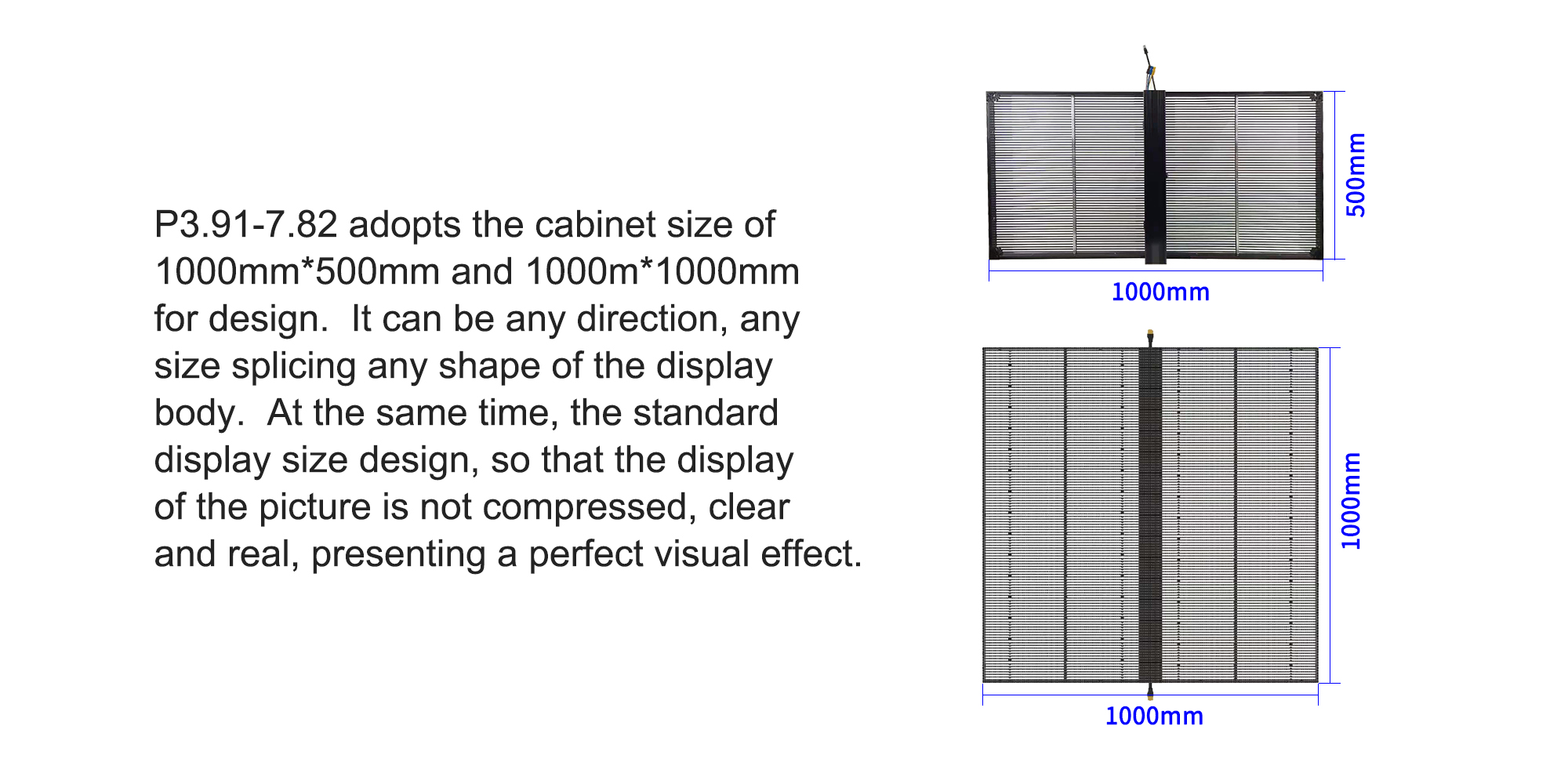 1000*1000mm Full Color Transparent LED Panel , Indoor Transparent Glass LED Screen Wall