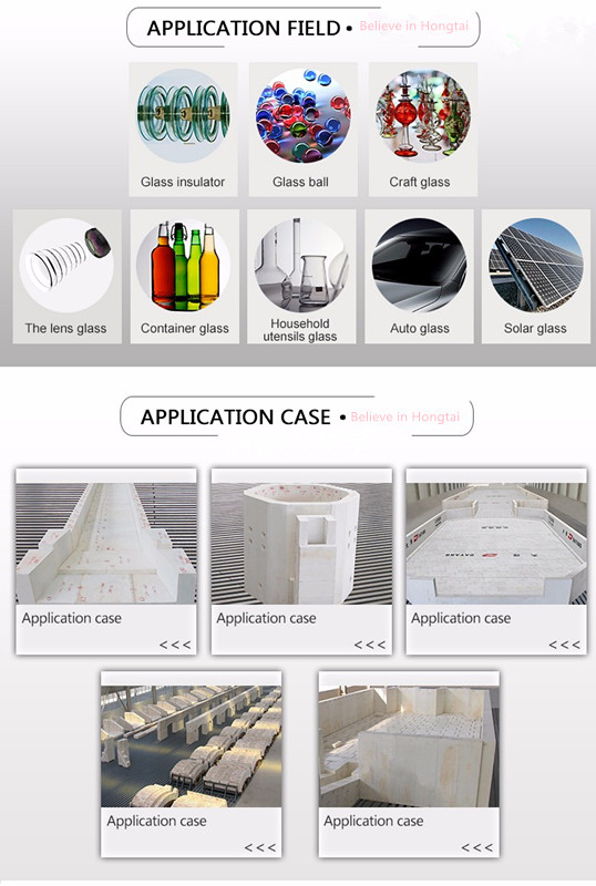 AZS Refractory Brick for Glass Bottles Making Furnace Customized Size from Manufacture