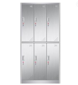 China Stainless Steel 6 Door Medicine Display Cabinet , Durable Home Clothing Multi Function Locker wholesale