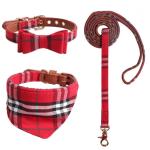 luxurious Collars Triangular Scarves Leashes Dog Sets