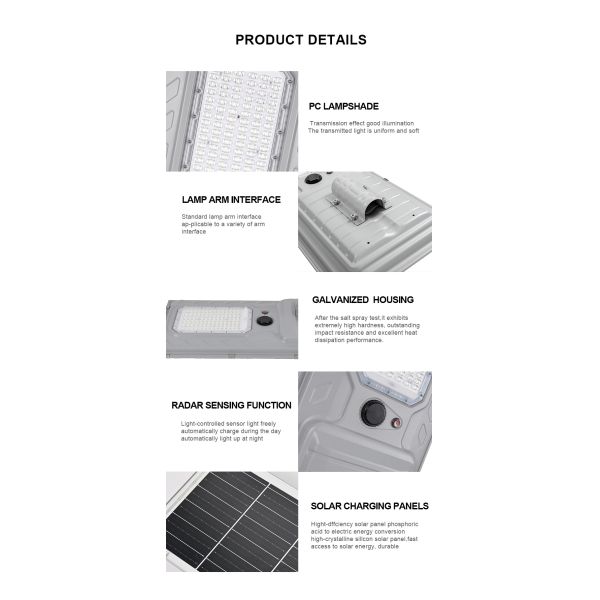 Outdoor Solar Retro Street Light Street Lamp for Outdoor Courtyard Lighting