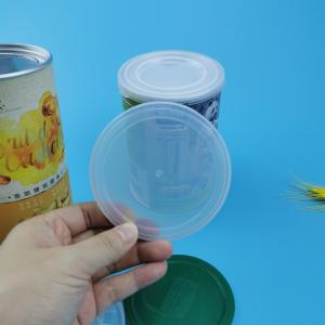 China Recycling Paper Cylinder Debossed 73mm Custom Plastic Lids wholesale
