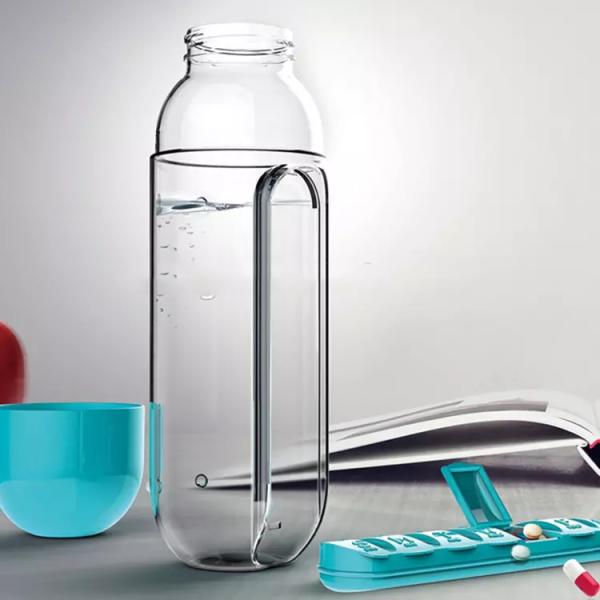 New popular 2 in 1 pill box with water cup 7 Days Pill Box bottle travel bottle with Weekly pill organizer