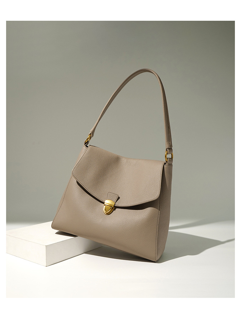 Custom LOGO Soft Pebbled Leather Women's Shoulder Bag for Daily Life Performance