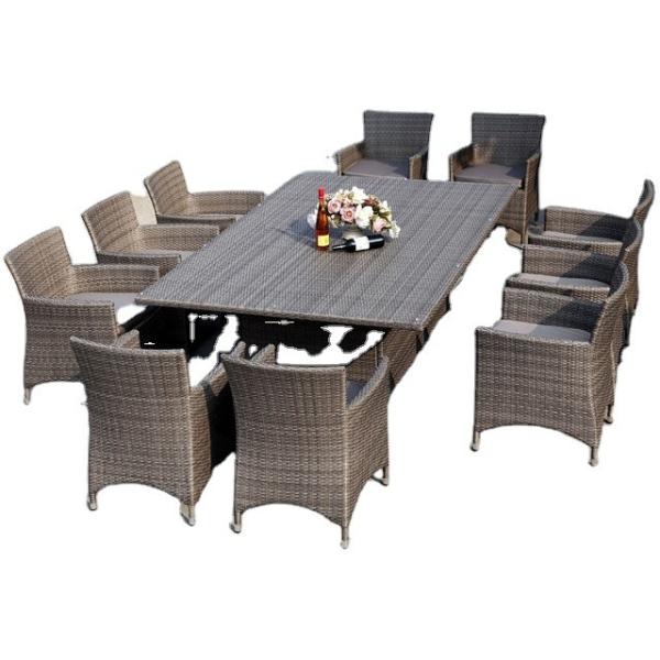 10-Person Garden Aluminum Outdoor Dining Furniture Patio Chairs and Table