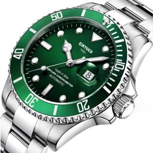 China Green Dial Mens Mechanical Watches Stopwatch Luminous Date Display wholesale