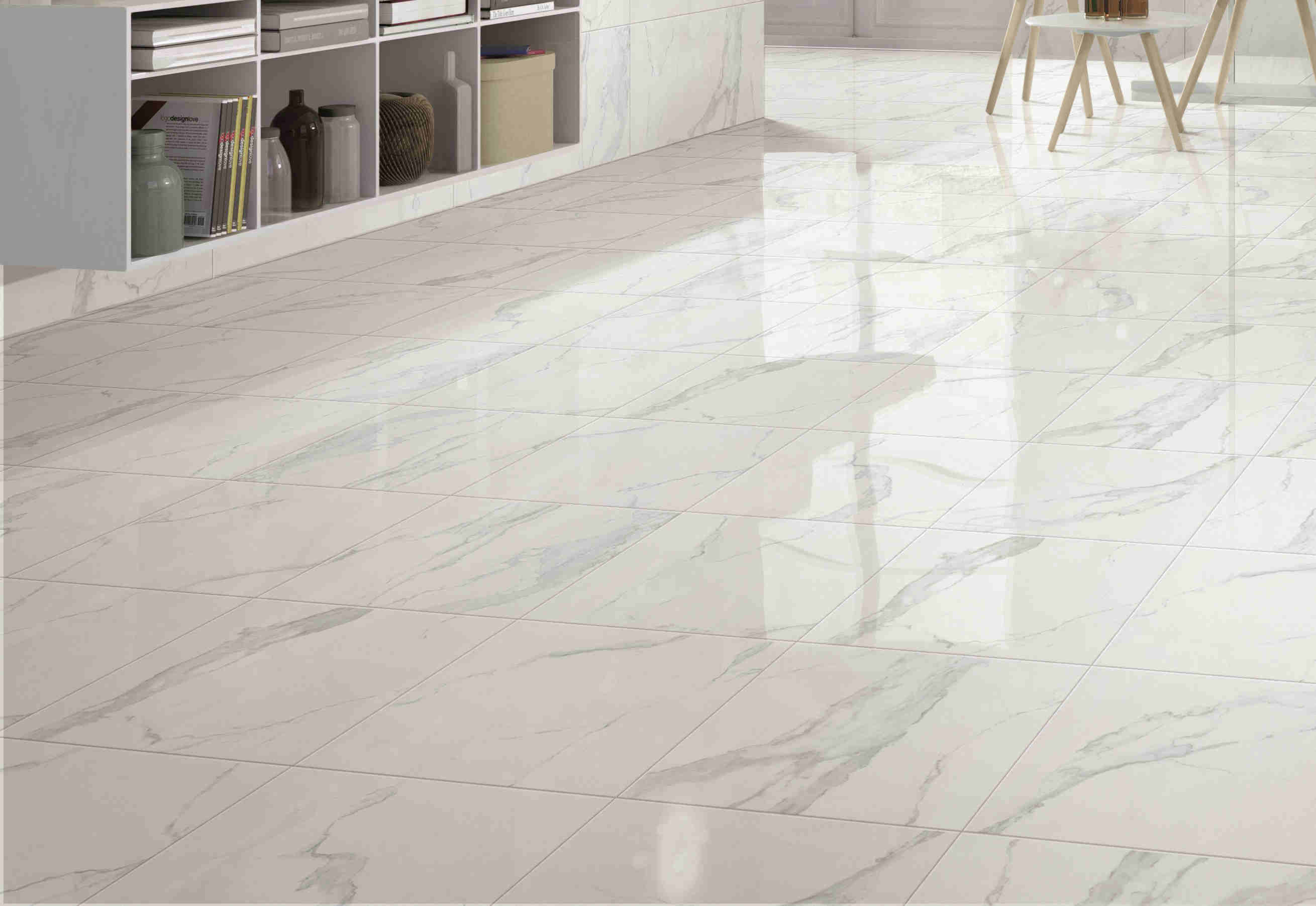 12x24 Polished Porcelain Tile Looks Like Marble For Hospital Metro Office Building