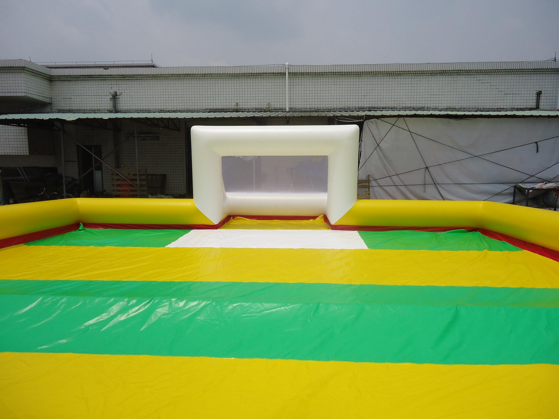 Fire Resistant Inflatable Football Field Sewn Stitching 14m X 8m