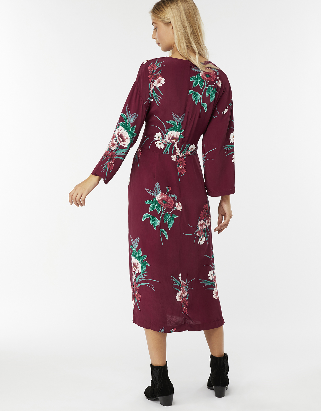 Summer Women Hot Sale Clothes Long Sleeve Print Wrap Maxi Dress Beach Women