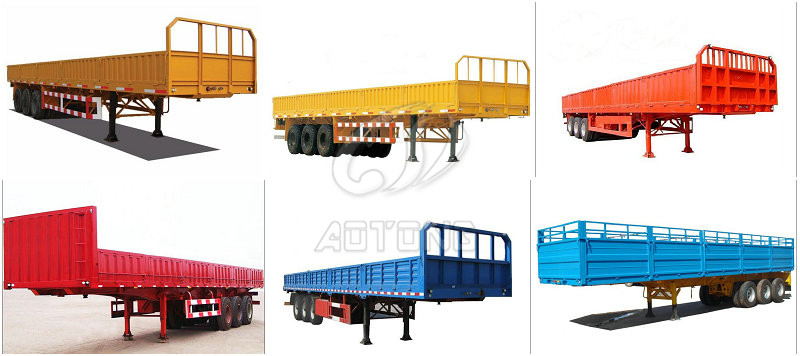 Truck Trailer 3 Axle 40-60 tons 13000mm length curtain side wall cargo semi trailer
