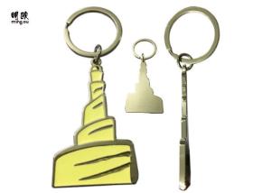 China Promotional Item Colored Metal Key Ring Building Design 28g Weight wholesale