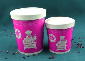 China Purple Paper Soup Cups , Insulated Disposable Soup Bowls With Logo Printing wholesale