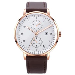 China 3BAR Leather Strap Chronograph Wrist Watches Waterproof 20mm wholesale
